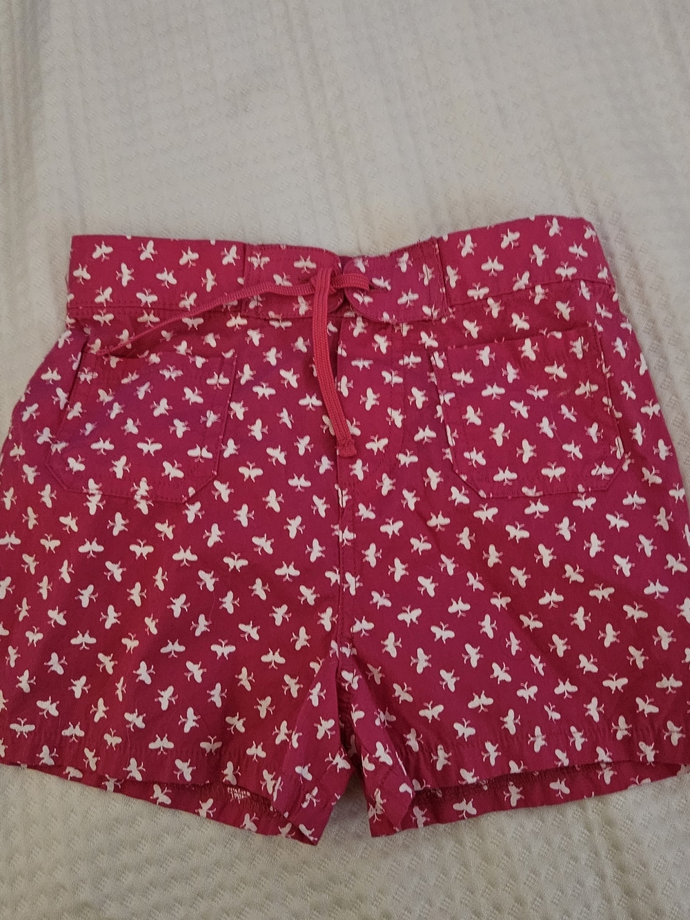 Girls' Pink Printed Drawstring Shorts